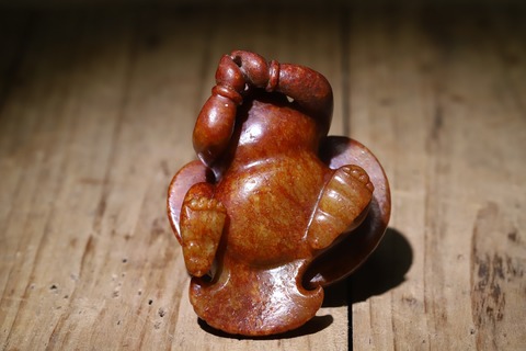 |舊藏和田玉“枣红皮 迦楼罗”