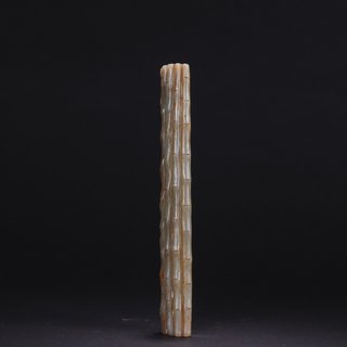 文玩|?旧藏-和田玉竹节纹镇纸