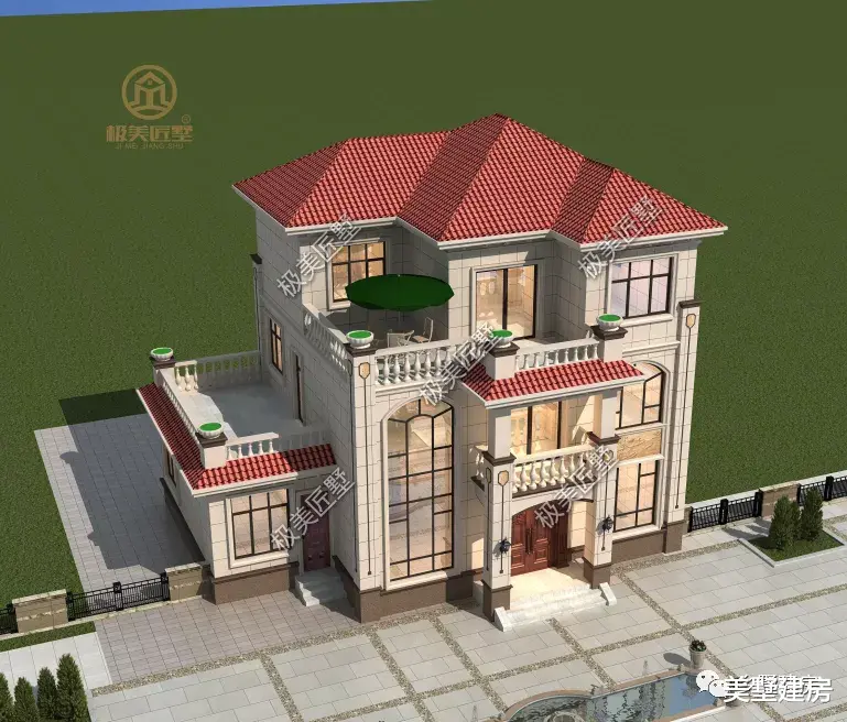 带神龛设计的三层别墅,餐厨另设偏房,布局超实用