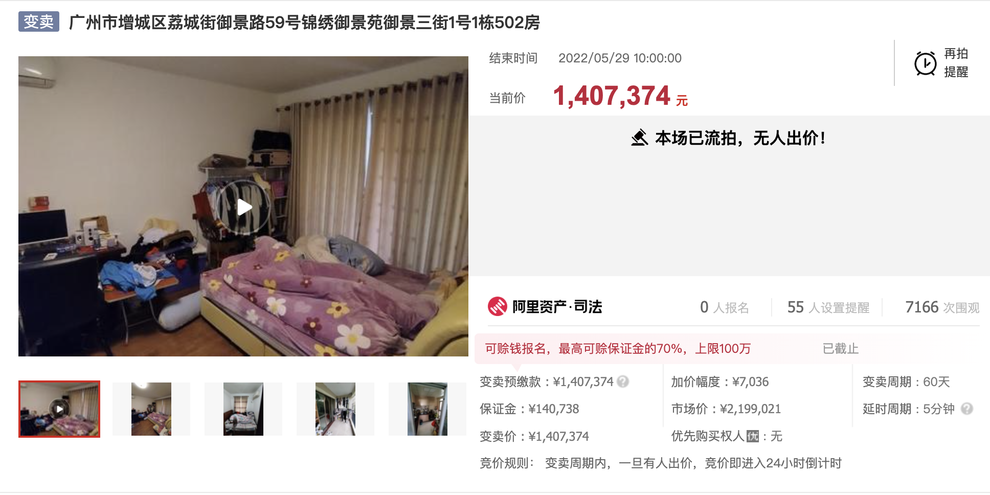 深圳市|拍卖失败！广州市增城区一套房子，140万没人要！