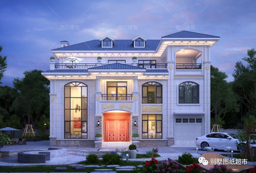 开间15米三层复式农村别墅,旋转楼梯+车库,开启高品质幸福生活