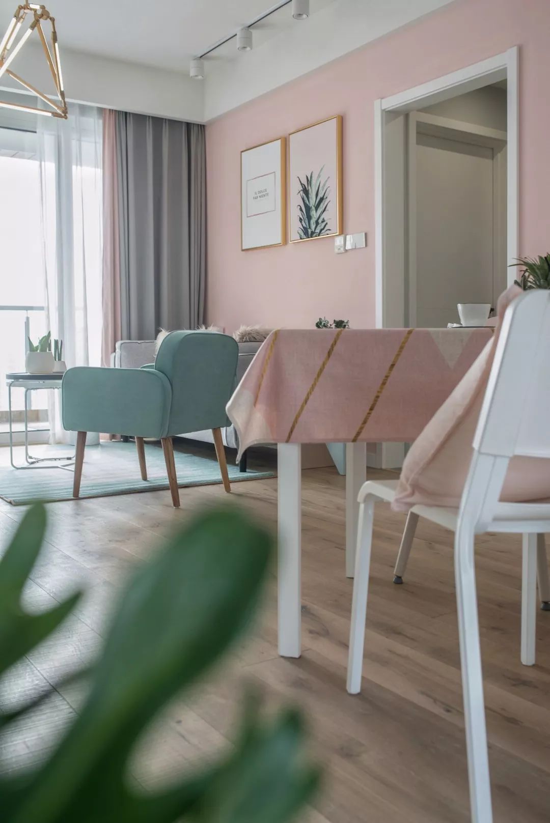 80㎡简约北欧,粉而不腻,恬淡浪漫,浪漫情趣又简约舒适