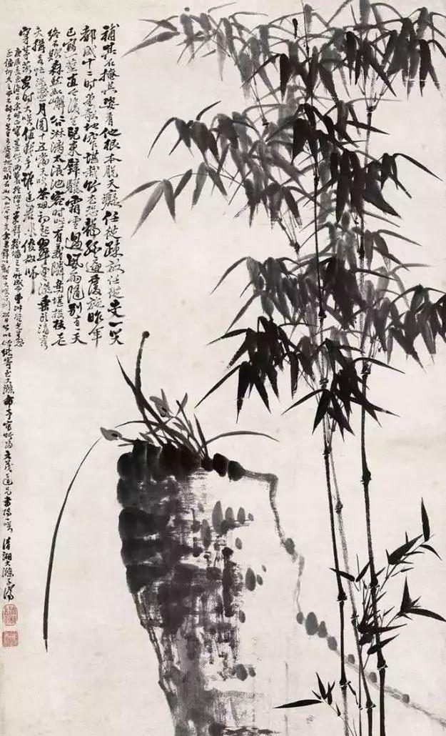 苦瓜和尚石涛高清山水画欣赏：万千墨点，肆意挥洒