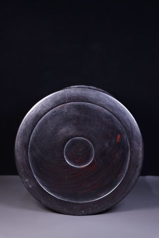 文房|老紫檀木雕“孔子传道”文房笔筒。