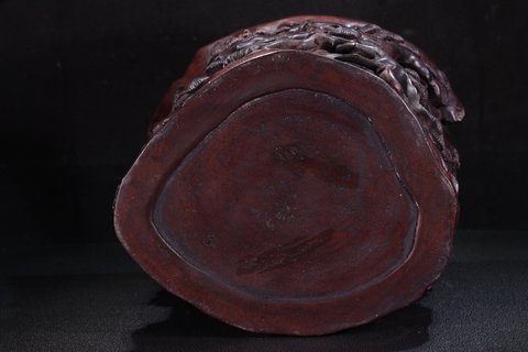 笔筒|【清 老沉香 松鹤延年 文房笔筒】