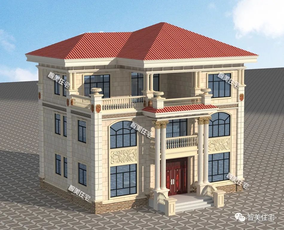 卧室|在湖南老家盖新房，室内肯定要有大堂屋，这栋别墅入户门就很气派