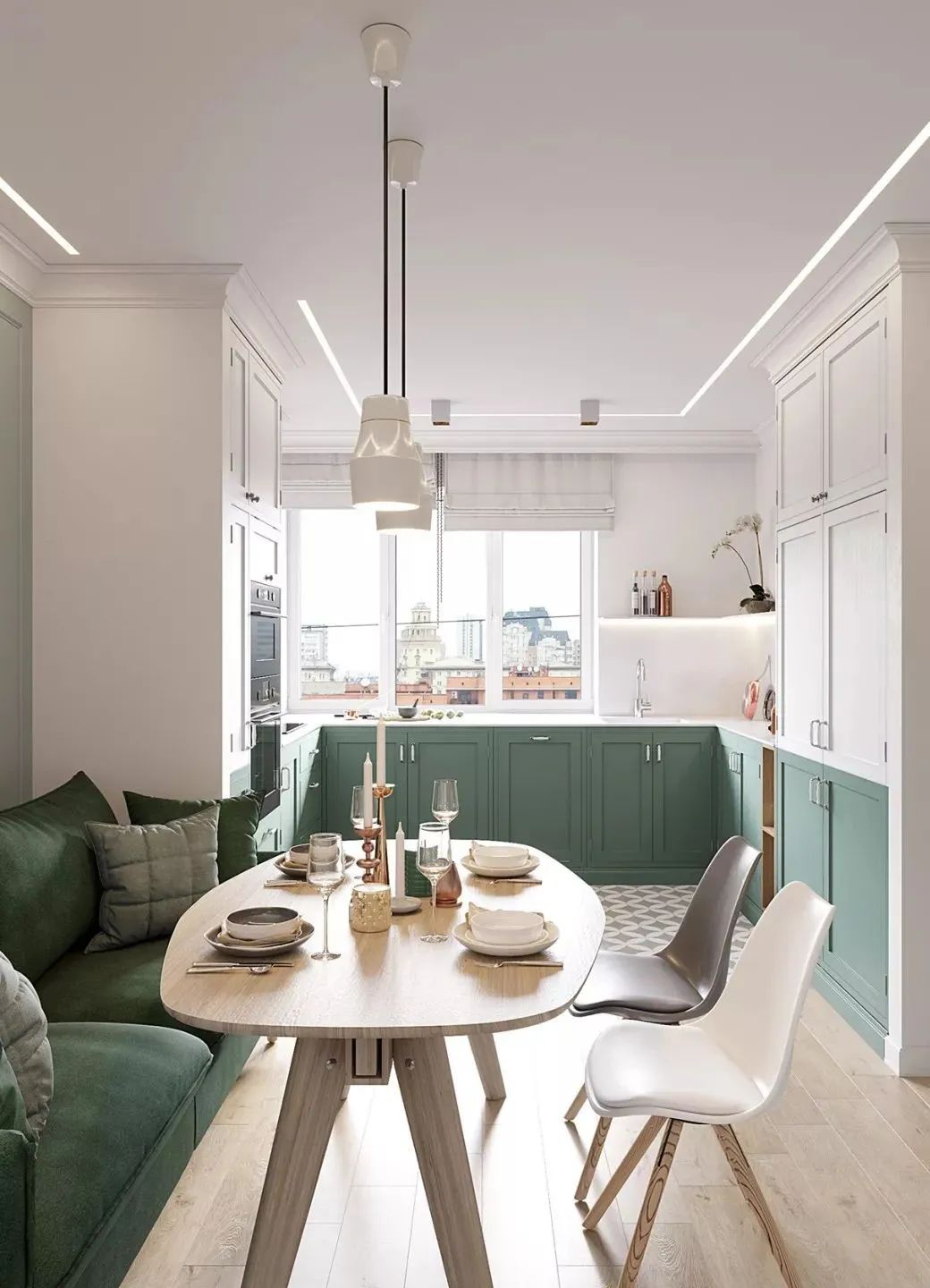 81㎡超强收纳之家,草木绿厨房也太高级了叭!