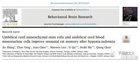 脐带血单个核细胞——神经损伤修复的一种新“利器”