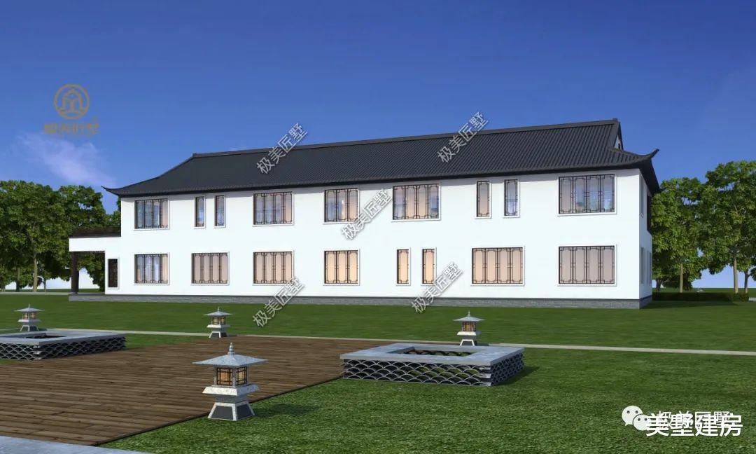 中式二层别墅，外观大气恢宏，传三代都不过时