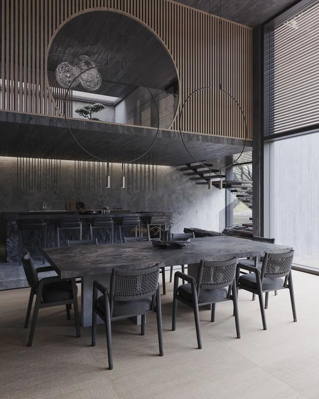 180㎡极简高级灰，青砖、鹅卵石与假山，返璞归真的设计感