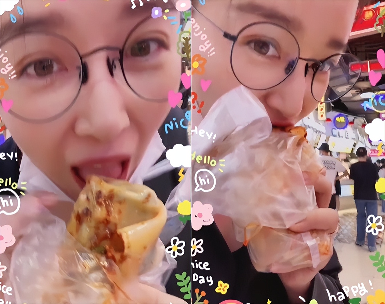 阚清子|阚清子素颜现身小吃摊,手拿食物路边大口吞咽,手上一个包值23万