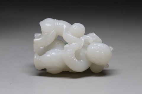 葫芦|回流 舊藏和田玉籽料“一级白 葫芦童子”