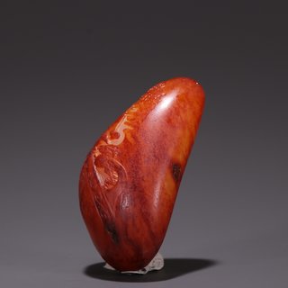 石雕|旧藏·和田玉红皮微雕观音原石雕件