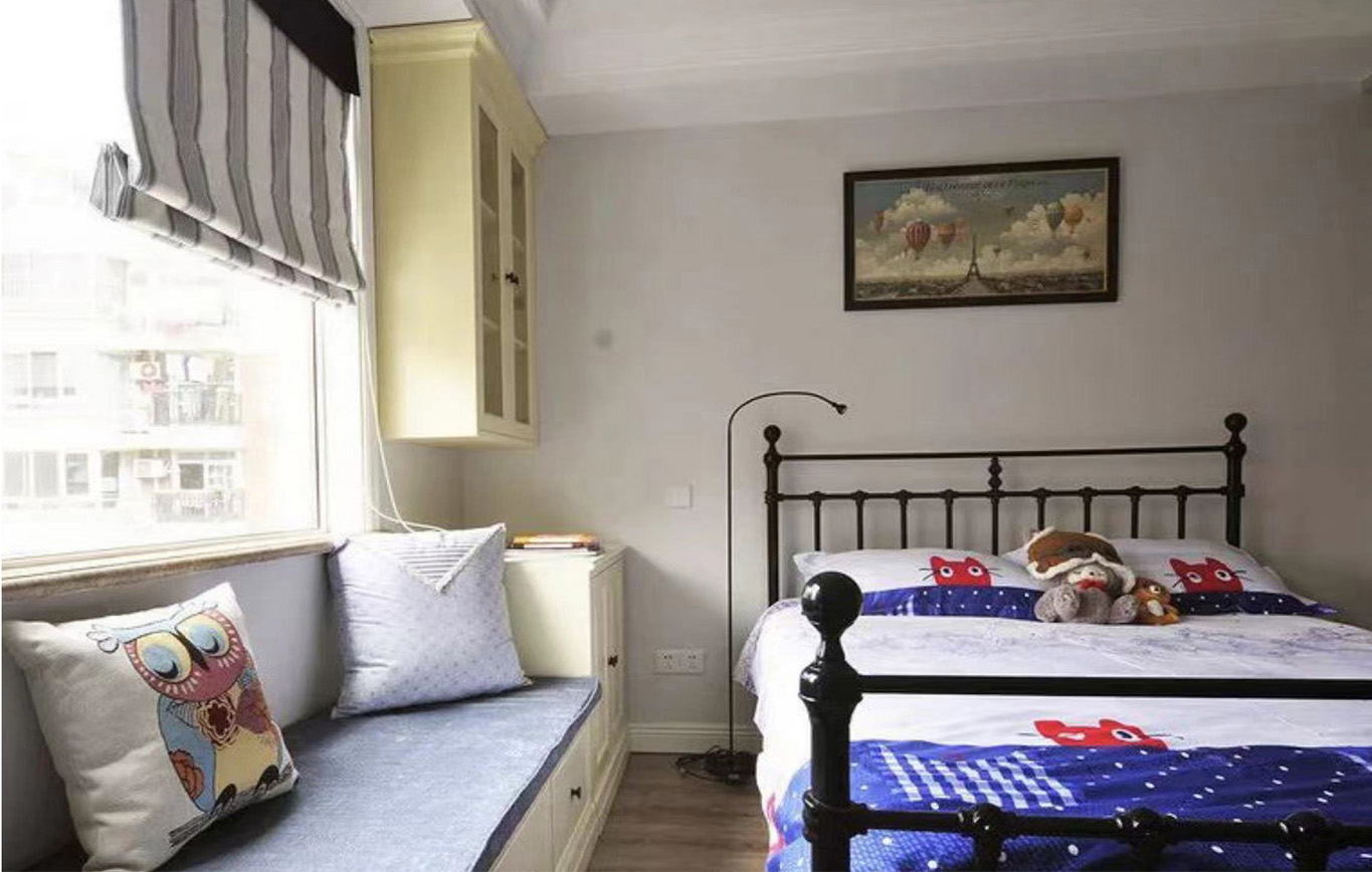 130平米的现代美式风三居室,简单的石膏线就很好看