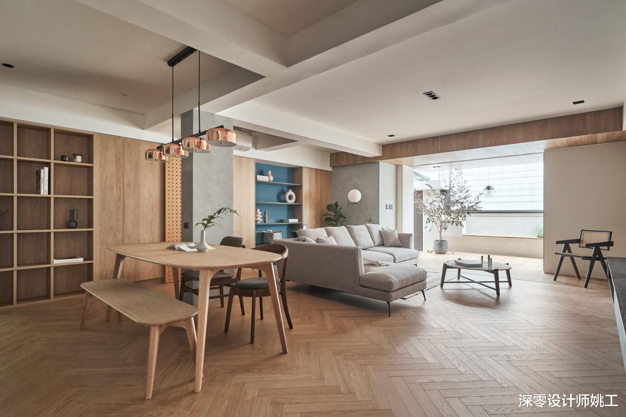 看过这套140㎡新房,发现很多人喜欢简约风,原木+高级灰百看不腻