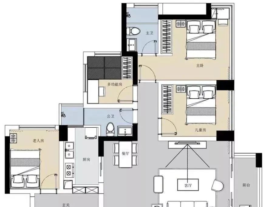 146平四居室,一进门就被玄关迷住了,客厅更是上档次,晒晒全屋