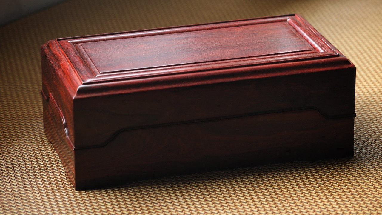 钱币博物馆|文房器具，小叶紫檀，文具首饰机关盒