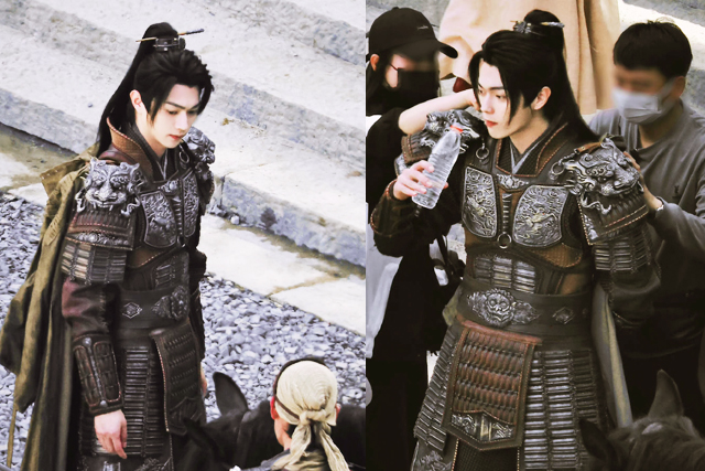 许凯|许凯《乐游原》战神喝水好酷，白龙马亮了，景甜女侠装颜值爆发