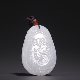 和田玉籽料|旧藏·和田玉籽料龙纹佩牌