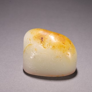 和田玉籽料|清代 和田玉籽料麒麟吐书诗文印章