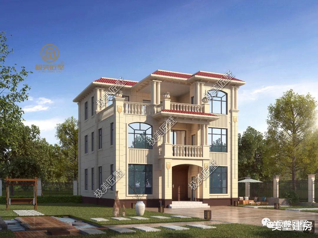 超实用三层平屋顶简欧风,想建房的朋友选它准没错