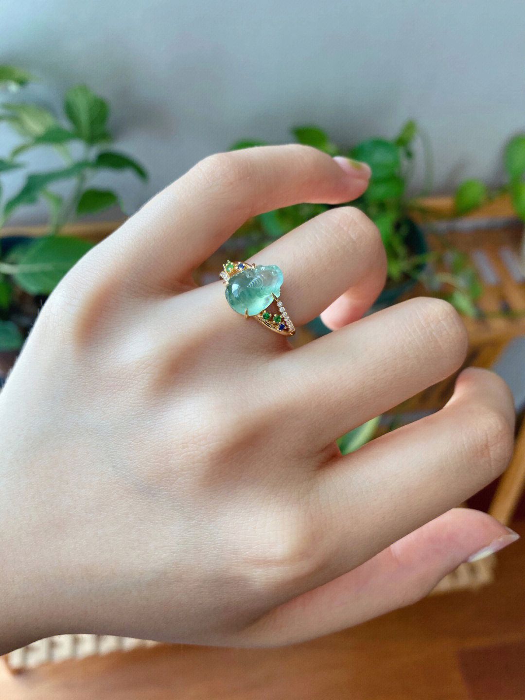 翡翠|民族风格设计款翡翠貔貅戒指~