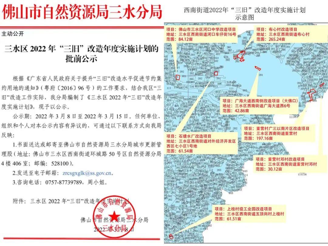 265亩旧村改为居住用地！三水?心村单元计划获批