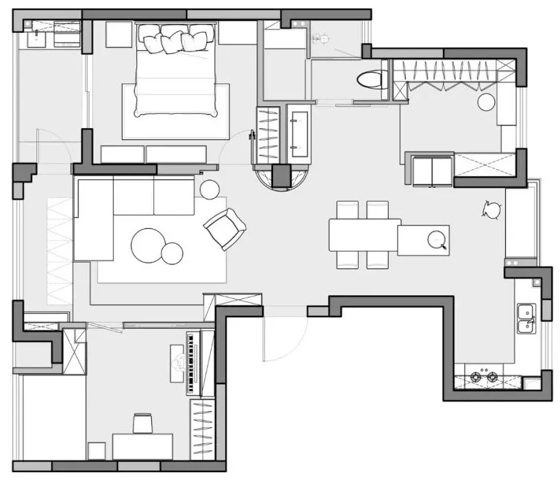 105㎡超自然质感，跳脱出复杂配色，更纯粹的空间表达