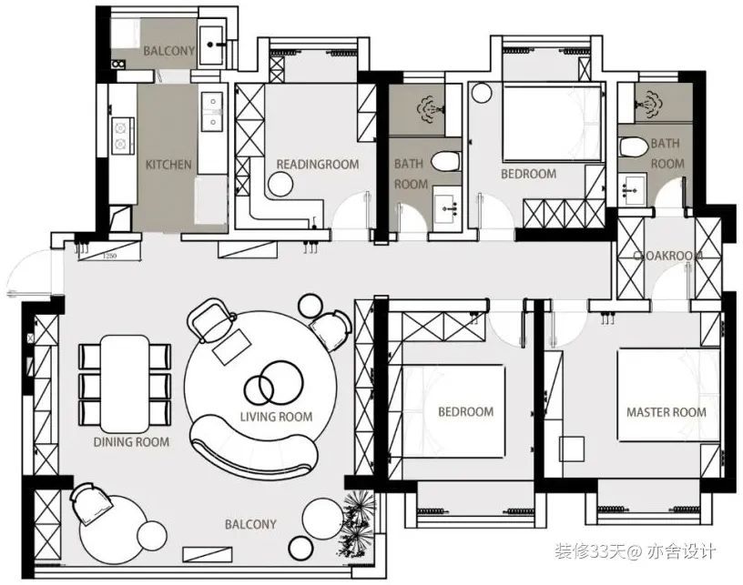 装修设计:156平软装改造,现代轻奢四室