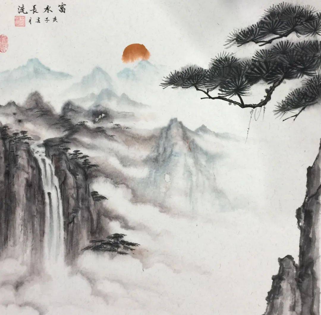 扬州|管兰鹏创作的山水画气势磅礴，苍茫雄逸而又明净秀美