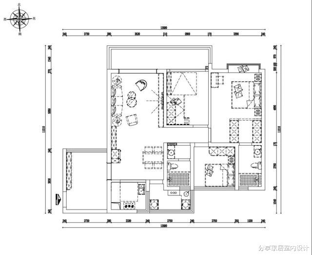 110平现代简约风格,设计悬空电视墙,儿童房布置两张床很实用