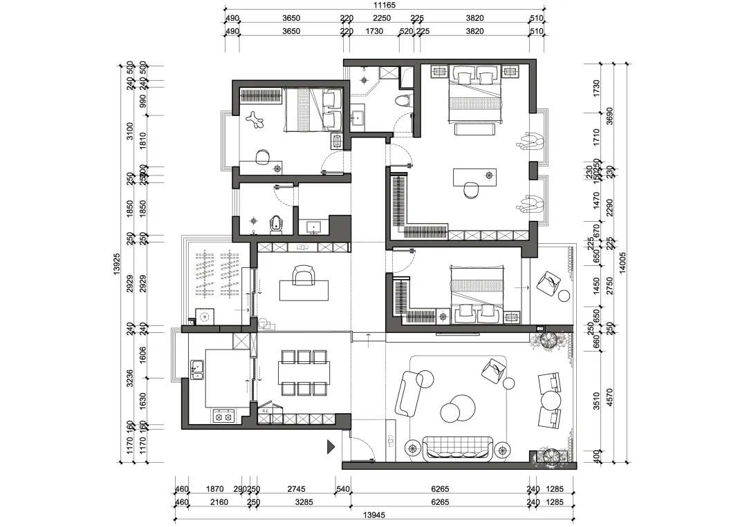 【鲁班装饰】滇池星城169㎡现代风格,就是这个feel
