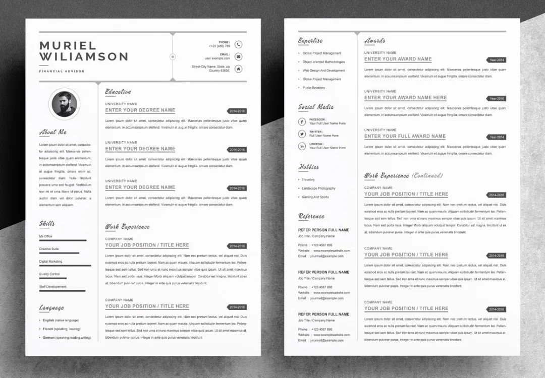 国外简历设计欣赏!加点儿设计感