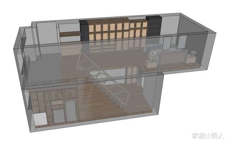 18平老房子借用公共区域，拥有超大卧室，二层还有小影院