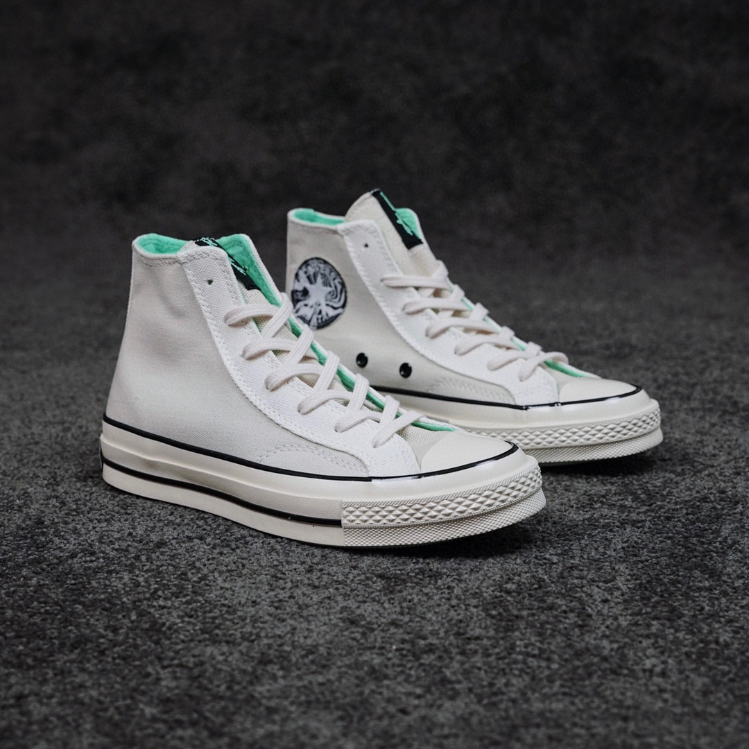 Converse Chuck 70s  夏季新品 拼接白绿撞色帆布鞋