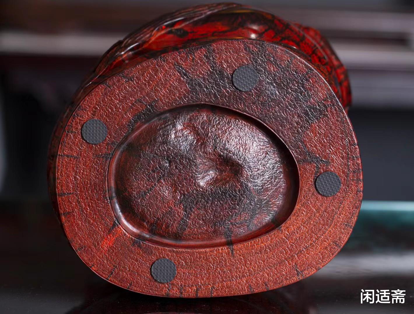 笔筒|文房赏玩，小叶紫檀，知足常乐，超大笔筒