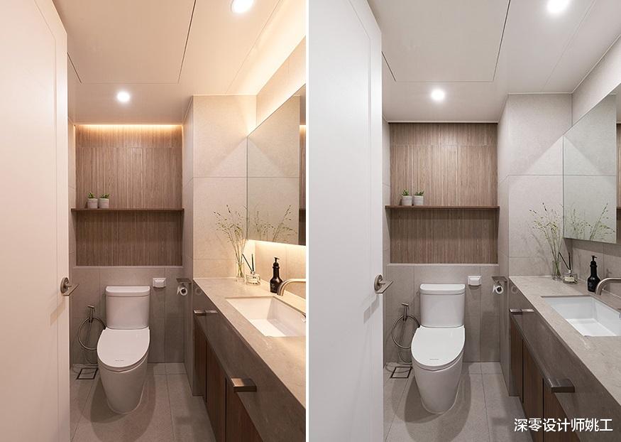 145㎡现代极简，灰白木的经典配色，入户做下沉式玄关，独特高级