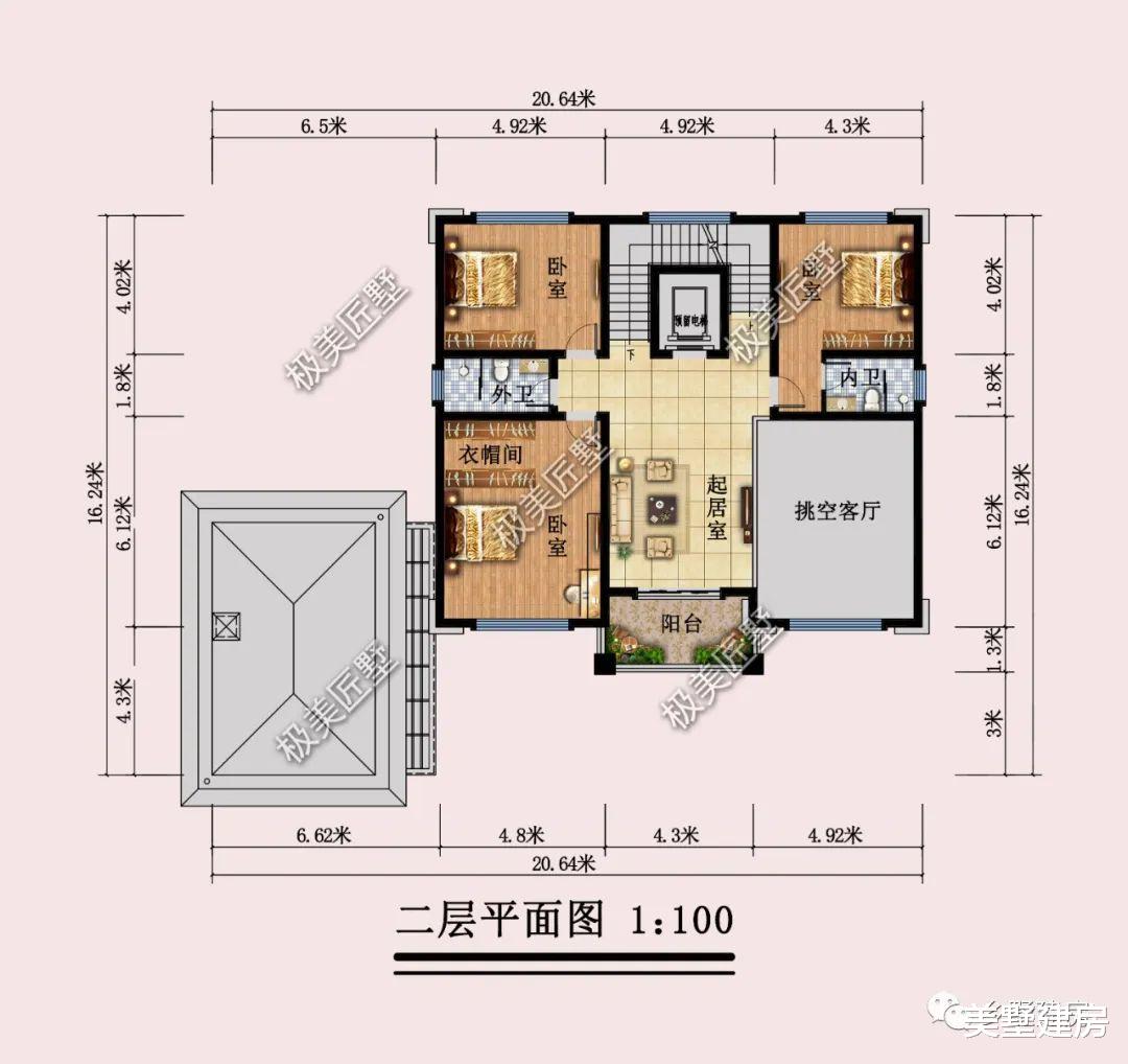 厨房设偏房,三层新中式你值得拥有,坐看庭前花开花落