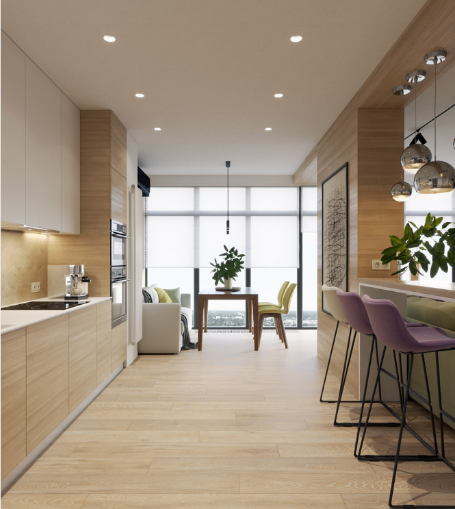 126㎡简约新房,朋友说像设计图,开放式厨房还有超大落地窗