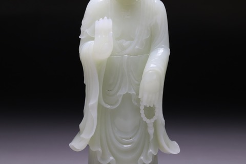 和田玉籽料|回流 舊藏和田玉籽料“释迦牟尼佛”立像