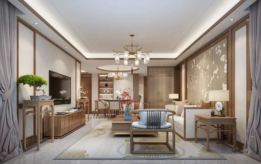 经典新中式设计，传承古香古色，融合现代素雅，透射大宅光彩