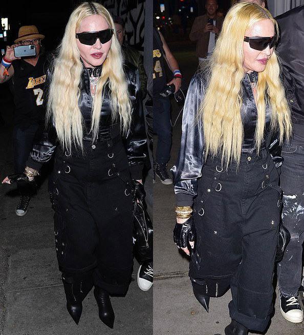 麦当娜|63岁麦当娜霸气夜行,皮肤闪亮无细纹,额头发蓝疑似微整过度