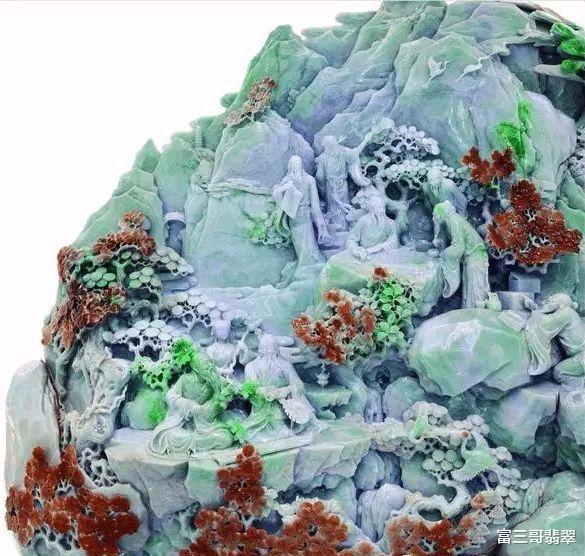 翡翠|玉赏 ▏重达三吨的五彩翡翠原石,打造人间瑰宝《香山九老图》