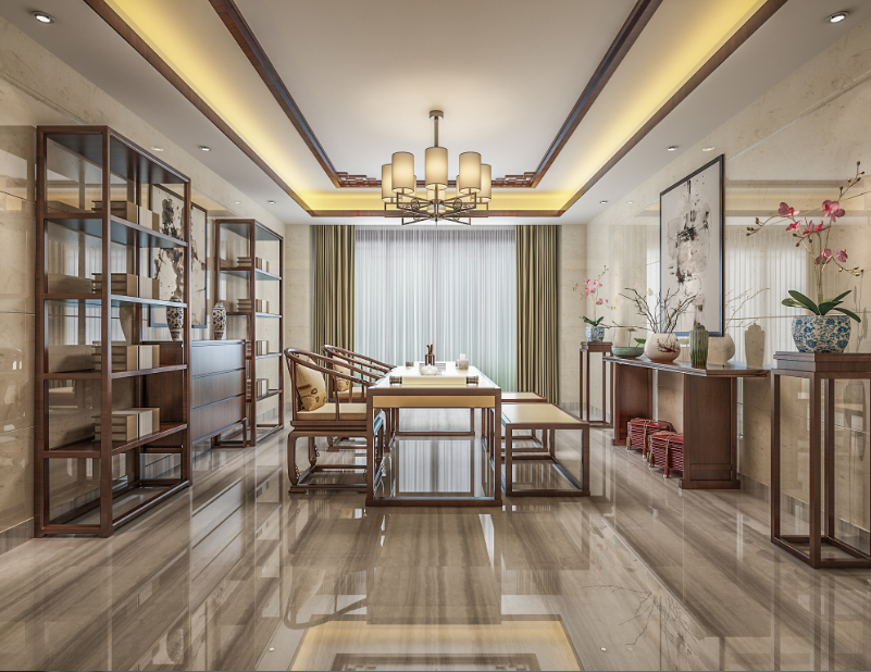 138平中式三居室，既有苏式生活的贵气与精致，又含中式的美