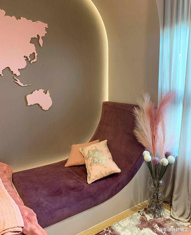 就爱这个色彩缤纷的家,128㎡客餐厨好在改一体化,面积再小也不怕