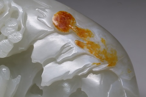 |和田玉籽料“枣红皮 指日高升”山子