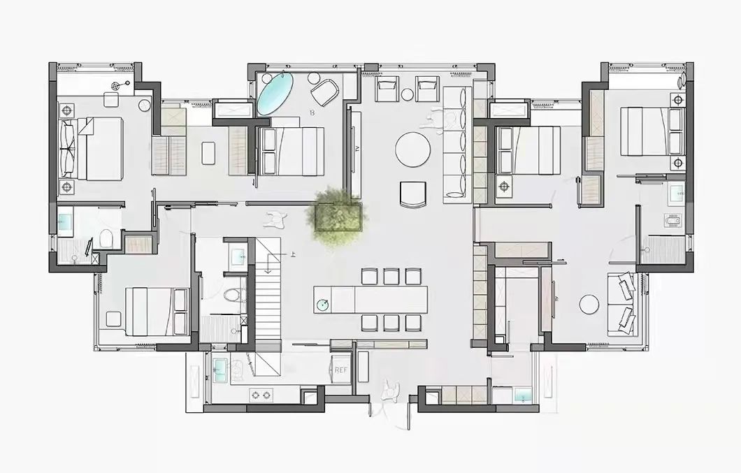原木打造的温馨舒适家 开放式设计带来了互动性