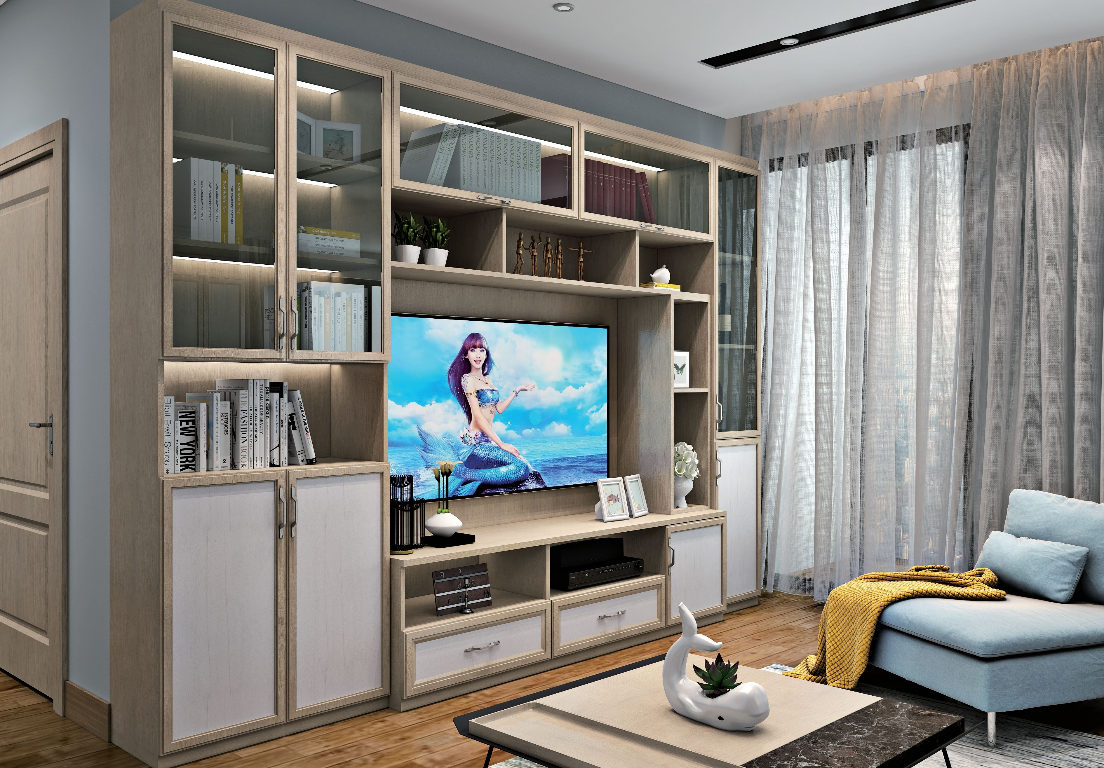 电视背景墙全做成柜子好不好?