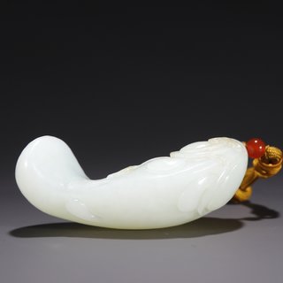 和田玉籽料|旧藏·和田玉籽料年年有余把件