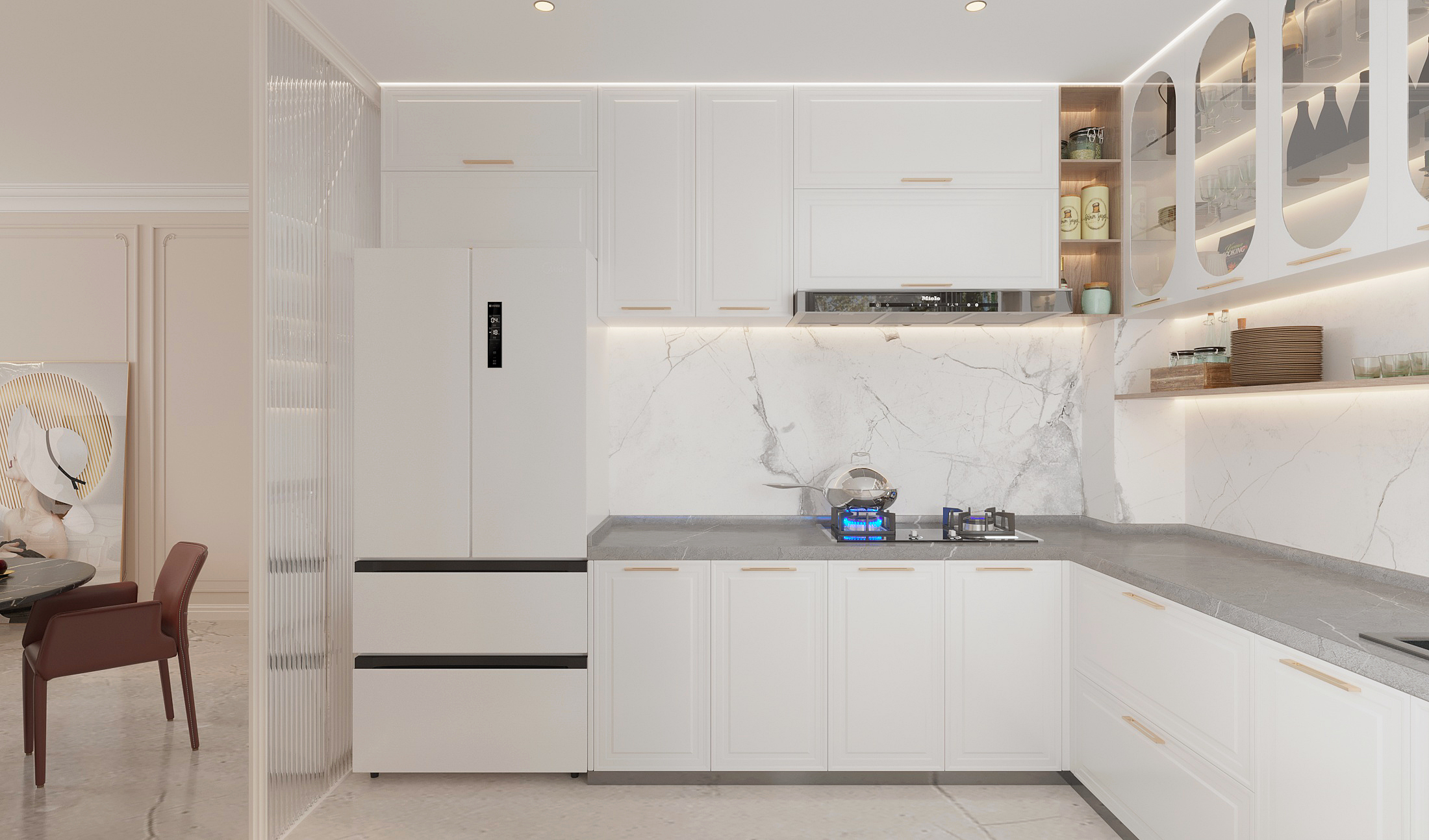 哈尔滨鸣雀装饰 招商贝肯山~120㎡法式风格,赋予家居空间以精致!